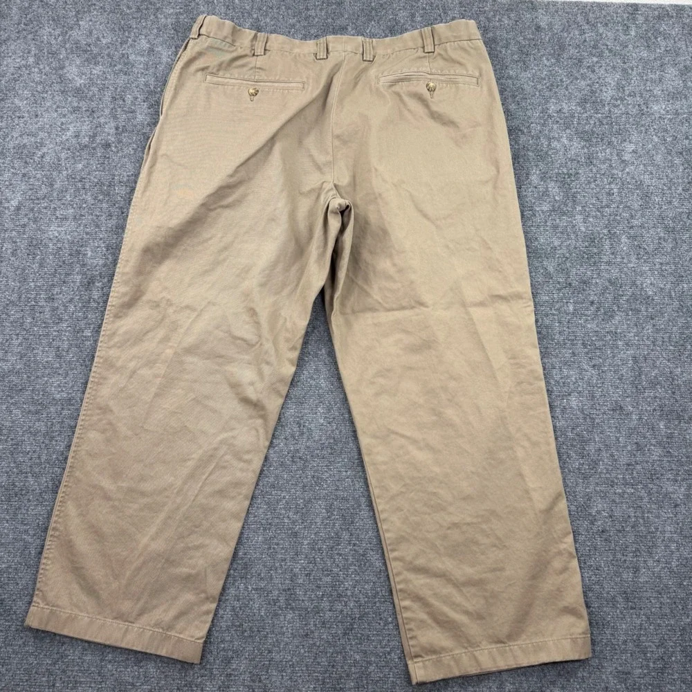 Duluth Trading Co Mens Khaki Pleated Chinos‎ Pants 42x30 100% Cotton